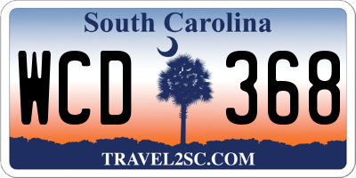 SC license plate WCD368