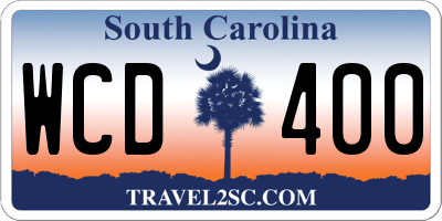 SC license plate WCD400