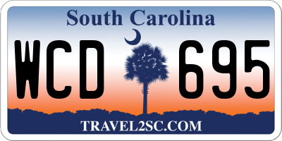 SC license plate WCD695