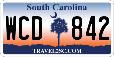 SC license plate WCD842