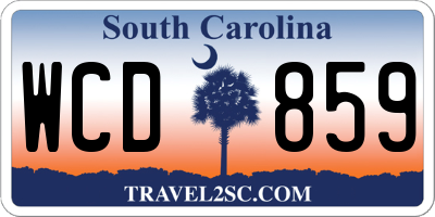 SC license plate WCD859