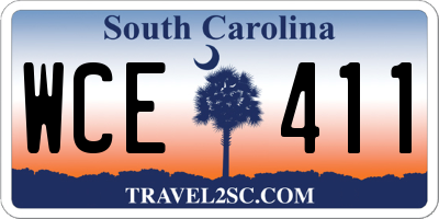SC license plate WCE411