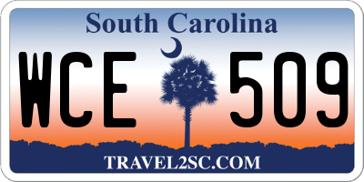SC license plate WCE509