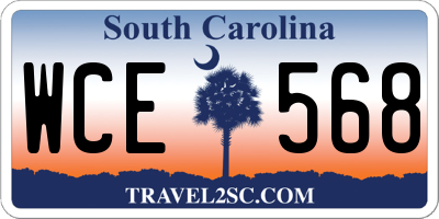 SC license plate WCE568