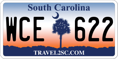 SC license plate WCE622