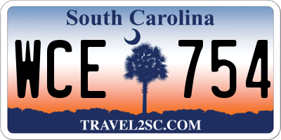 SC license plate WCE754