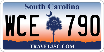 SC license plate WCE790