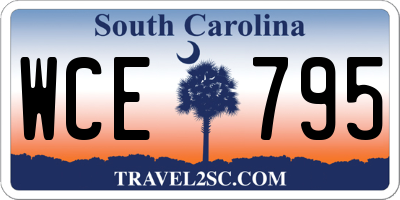 SC license plate WCE795