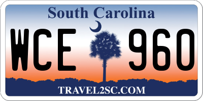 SC license plate WCE960
