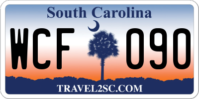 SC license plate WCF090