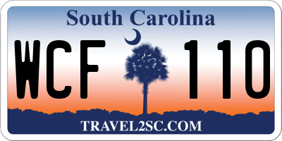 SC license plate WCF110
