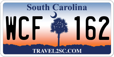 SC license plate WCF162