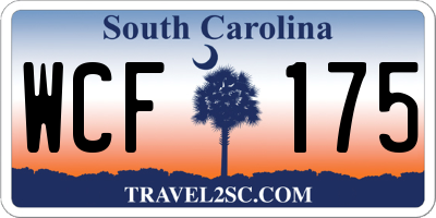 SC license plate WCF175