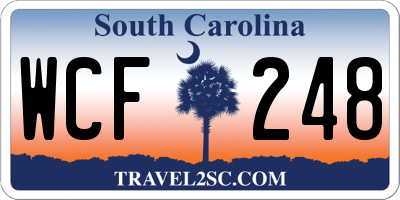 SC license plate WCF248