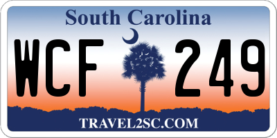 SC license plate WCF249