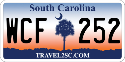 SC license plate WCF252