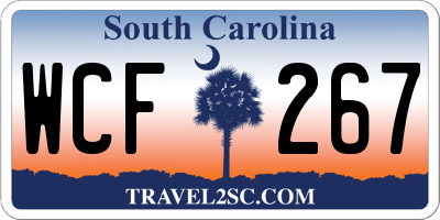 SC license plate WCF267