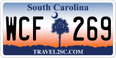 SC license plate WCF269
