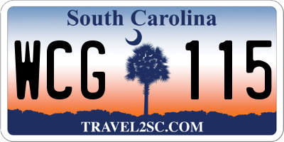 SC license plate WCG115