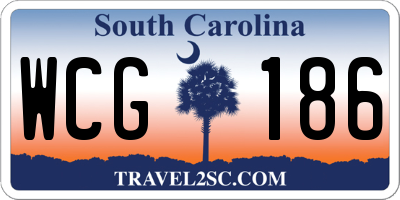 SC license plate WCG186