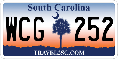 SC license plate WCG252