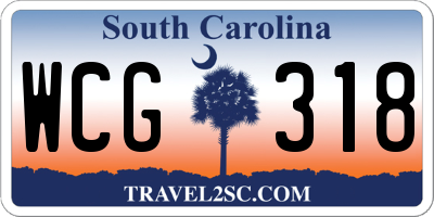 SC license plate WCG318