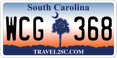 SC license plate WCG368