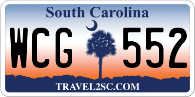 SC license plate WCG552