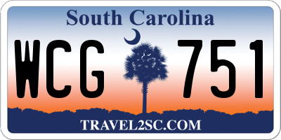 SC license plate WCG751