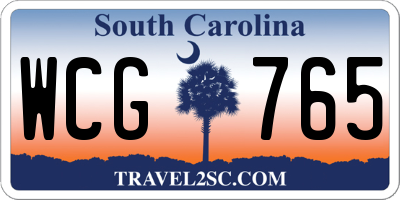 SC license plate WCG765