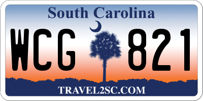 SC license plate WCG821