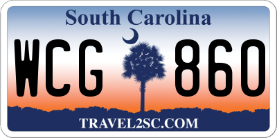 SC license plate WCG860