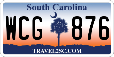 SC license plate WCG876