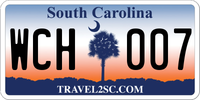 SC license plate WCH007