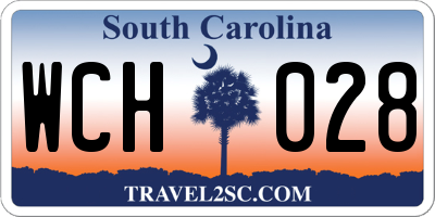 SC license plate WCH028