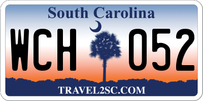 SC license plate WCH052