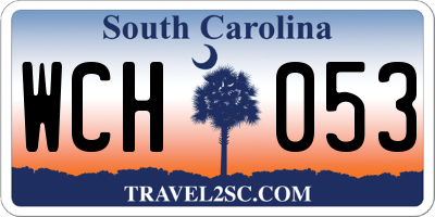 SC license plate WCH053