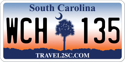 SC license plate WCH135