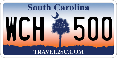 SC license plate WCH500
