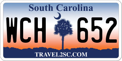 SC license plate WCH652