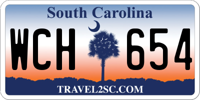SC license plate WCH654