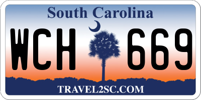 SC license plate WCH669