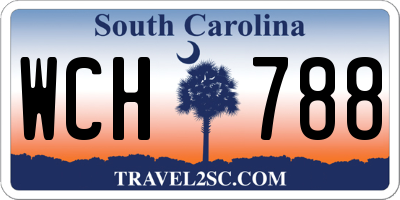 SC license plate WCH788