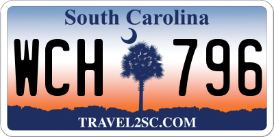 SC license plate WCH796