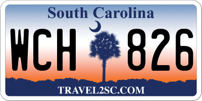 SC license plate WCH826