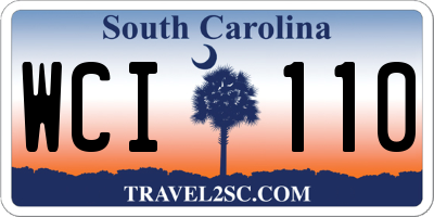 SC license plate WCI110