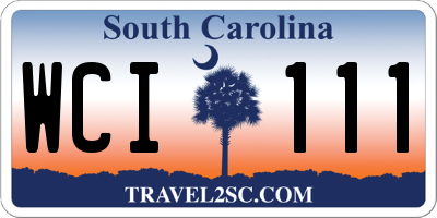 SC license plate WCI111