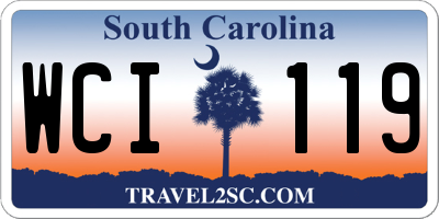 SC license plate WCI119