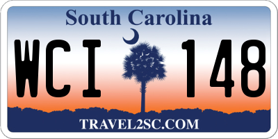 SC license plate WCI148