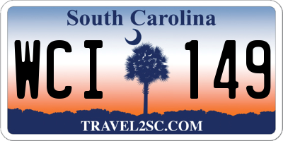SC license plate WCI149
